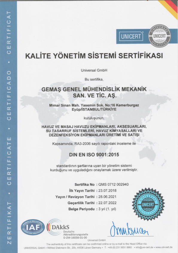 ISO 9001 TR GEMAŞ 2022