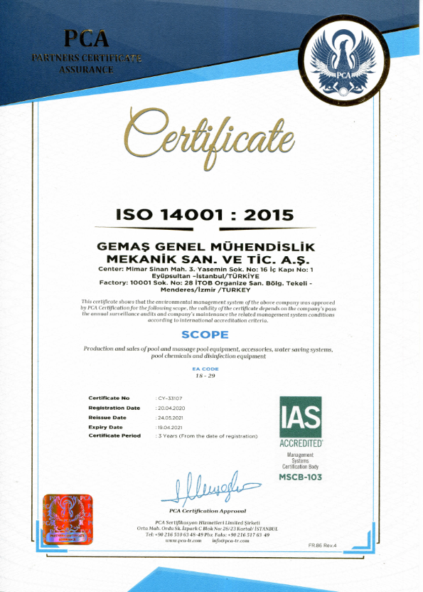 ISO 14001 GEMAŞ EN 2022